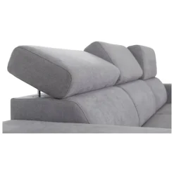 Ecksofa mit Bettfunktion und Bettkasten hellgrau Webstoff B/H/T: ca. 237x88x167 cm