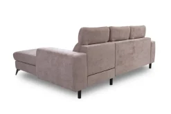 Ecksofa mit Bettfunktion und Bettkasten beige Microfaser B/T: ca. 264x191 cm