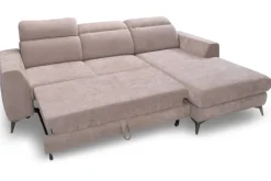 Ecksofa mit Bettfunktion und Bettkasten beige Microfaser B/T: ca. 264x191 cm
