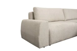 Ecksofa mit Bettfunktion und Bettkasten beige Microfaser B/H/T: ca. 293x88x172 cm