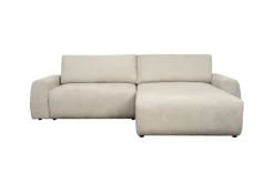 Ecksofa mit Bettfunktion und Bettkasten beige Microfaser B/H/T: ca. 293x88x172 cm