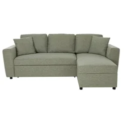 Ecksofa mit Bettfunktion und Bettkasten grün Webstoff B/H/T: ca. 234x86x144 cm