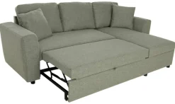 Ecksofa mit Bettfunktion und Bettkasten grün Webstoff B/H/T: ca. 234x86x144 cm