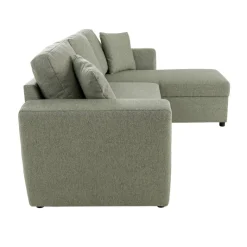 Ecksofa mit Bettfunktion und Bettkasten grün Webstoff B/H/T: ca. 234x86x144 cm