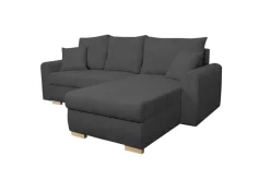 Ecksofa mit Bettfunktion und Bettkasten anthrazit Microfaser B/H/T: ca. 224,5x90x168 cm