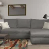 Ecksofa mit Bettfunktion und Bettkasten dunkelgrau Webstoff B/H/T: ca. 218x90x168 cm