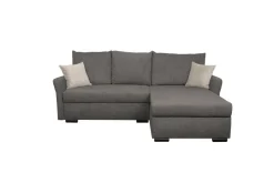 Ecksofa mit Bettfunktion und Bettkasten dunkelgrau Webstoff B/H/T: ca. 218x90x168 cm