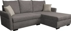 Ecksofa mit Bettfunktion und Bettkasten dunkelgrau Webstoff B/H/T: ca. 218x90x168 cm