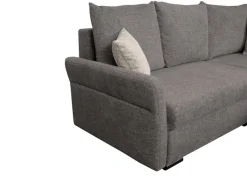 Ecksofa mit Bettfunktion und Bettkasten dunkelgrau Webstoff B/H/T: ca. 218x90x168 cm