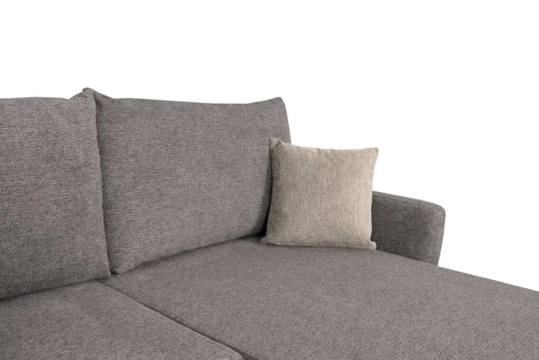 Ecksofa mit Bettfunktion und Bettkasten dunkelgrau Webstoff B/H/T: ca. 218x90x168 cm