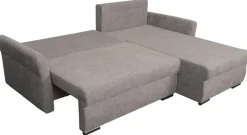 Ecksofa mit Bettfunktion und Bettkasten dunkelgrau Webstoff B/H/T: ca. 218x90x168 cm