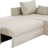 Ecksofa mit Bettfunktion und Bettkasten Greige Microfaser B/H/T: ca. 272x88x200 cm