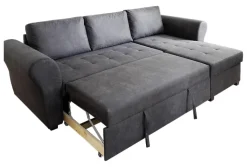 Ecksofa mit Bettfunktion und Bettkasten anthrazit B/H/T: ca. 260x89x155 cm