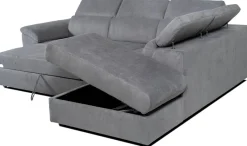 Ecksofa mit Bettfunktion und Bettkasten titanfarbig Flachgewebe B/H/T: ca. 280x108x235 cm