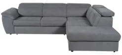 Ecksofa mit Bettfunktion und Bettkasten titanfarbig Flachgewebe B/H/T: ca. 280x108x235 cm