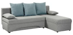 Ecksofa mit Bettfunktion und Bettkasten hellgrau Feinstruktur B/H/T: ca. 191x70x142 cm