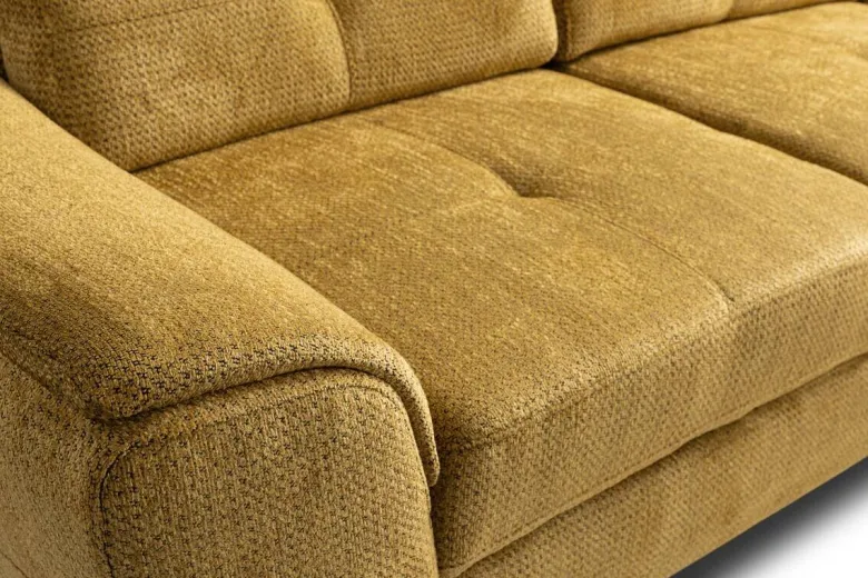 Ecksofa mit Bettfunktion und Bettkasten senf Microfaser B/H/T: ca. 274x82x231 cm
