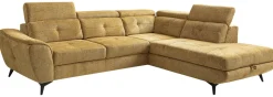 Ecksofa mit Bettfunktion und Bettkasten senf Microfaser B/H/T: ca. 274x82x231 cm