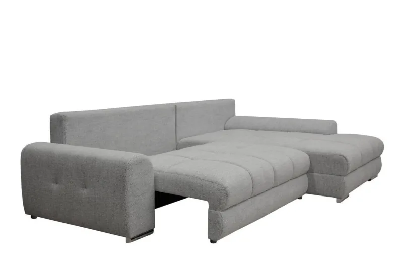Ecksofa mit Bettfunktion und Bettkasten Lorenz hellgrau Microfaser B/H/T: ca. 284x74x180 cm