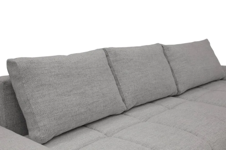 Ecksofa mit Bettfunktion und Bettkasten Lorenz hellgrau Microfaser B/H/T: ca. 284x74x180 cm