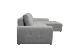 Ecksofa mit Bettfunktion und Bettkasten Lorenz hellgrau Microfaser B/H/T: ca. 284x74x180 cm