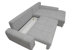 Ecksofa mit Bettfunktion und Bettkasten Lorenz hellgrau Microfaser B/H/T: ca. 284x74x180 cm