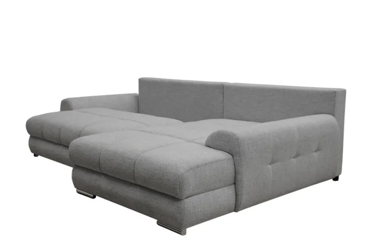 Ecksofa mit Bettfunktion und Bettkasten Lorenz hellgrau Microfaser B/H/T: ca. 284x74x180 cm