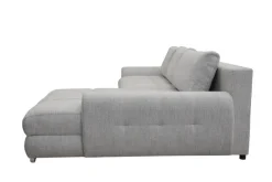 Ecksofa mit Bettfunktion und Bettkasten Lorenz hellgrau Microfaser B/H/T: ca. 284x74x180 cm