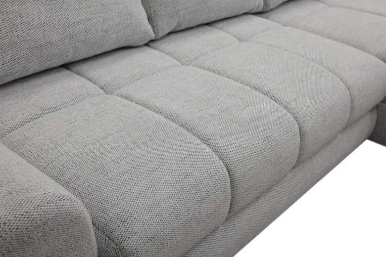 Ecksofa mit Bettfunktion und Bettkasten Lorenz hellgrau Microfaser B/H/T: ca. 284x74x180 cm