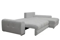 Ecksofa mit Bettfunktion und Bettkasten Lorenz hellgrau Microfaser B/H/T: ca. 284x74x180 cm