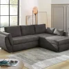 Ecksofa mit Bettfunktion und Bettkasten grau Microfaser B/H/T: ca. 272x88x200 cm