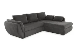Ecksofa mit Bettfunktion und Bettkasten grau Microfaser B/H/T: ca. 272x88x200 cm