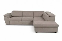 Ecksofa mit Bettfunktion und Bettkasten Greige Flachgewebe B/H/T: ca. 280x108x235 cm