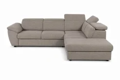 Ecksofa mit Bettfunktion und Bettkasten Greige Flachgewebe B/H/T: ca. 280x108x235 cm