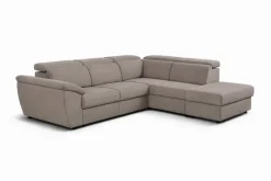 Ecksofa mit Bettfunktion und Bettkasten Greige Flachgewebe B/H/T: ca. 280x108x235 cm