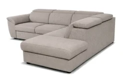 Ecksofa mit Bettfunktion und Bettkasten Greige Flachgewebe B/H/T: ca. 280x108x235 cm