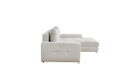 Ecksofa mit Bettfunktion und Bettkasten Lorenz taupe Microfaser B/H/T: ca. 284x74x180 cm