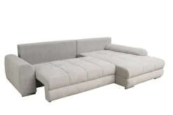 Ecksofa mit Bettfunktion und Bettkasten Lorenz taupe Microfaser B/H/T: ca. 284x74x180 cm