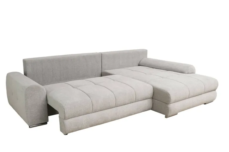 Ecksofa mit Bettfunktion und Bettkasten Lorenz taupe Microfaser B/H/T: ca. 284x74x180 cm