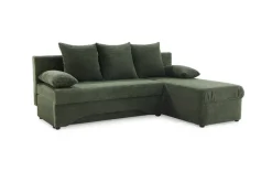 Ecksofa mit Bettfunktion und Bettkasten grün Microfaser B/H/T: ca. 191x70x142 cm