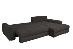 Ecksofa mit Bettfunktion und Bettkasten Lorenz schwarz Microfaser B/H/T: ca. 284x74x180 cm