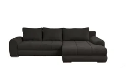 Ecksofa mit Bettfunktion und Bettkasten Lorenz schwarz Microfaser B/H/T: ca. 284x74x180 cm