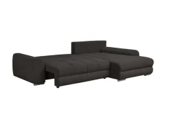 Ecksofa mit Bettfunktion und Bettkasten Lorenz schwarz Microfaser B/H/T: ca. 284x74x180 cm