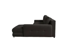 Ecksofa mit Bettfunktion und Bettkasten Lorenz schwarz Microfaser B/H/T: ca. 284x74x180 cm