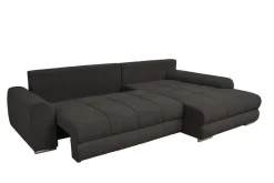 Ecksofa mit Bettfunktion und Bettkasten Lorenz schwarz Microfaser B/H/T: ca. 284x74x180 cm