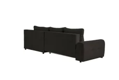 Ecksofa mit Bettfunktion und Bettkasten Lorenz schwarz Microfaser B/H/T: ca. 284x74x180 cm
