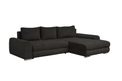 Ecksofa mit Bettfunktion und Bettkasten Lorenz schwarz Microfaser B/H/T: ca. 284x74x180 cm