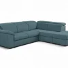 Ecksofa mit Bettfunktion und Bettkasten petrol Flachgewebe B/H/T: ca. 280x108x235 cm