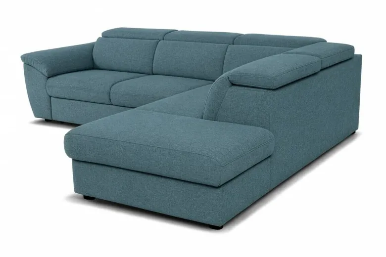 Ecksofa mit Bettfunktion und Bettkasten petrol Flachgewebe B/H/T: ca. 280x108x235 cm