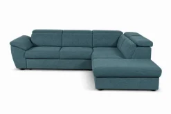Ecksofa mit Bettfunktion und Bettkasten petrol Flachgewebe B/H/T: ca. 280x108x235 cm